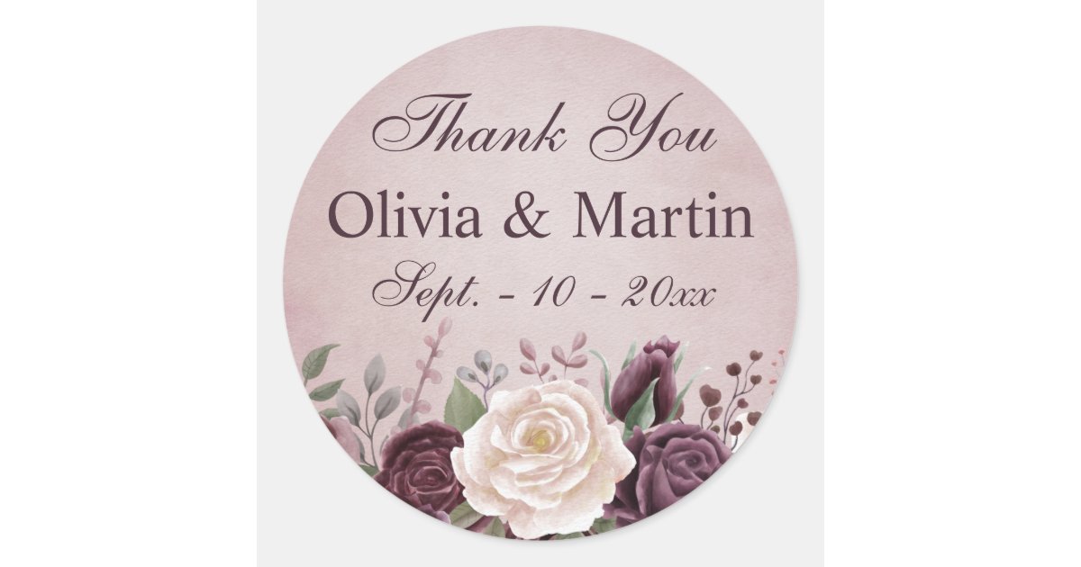 Vintage Dusty Rose Bouquet Classic Round Sticker | Zazzle