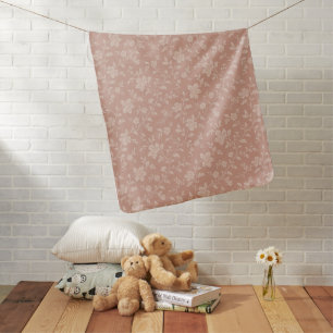 Vintage Dusty Rose Floral Elegant Baby Blanket