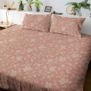 Vintage Dusty Rose Floral Elegant Duvet Cover