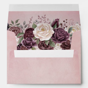 Vintage Dusty Rose Floral Envelope