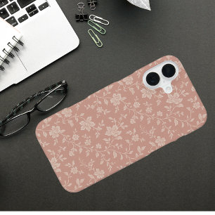Vintage Dusty Rose Pink Florals Elegant Romantic iPhone 16 Plus Case