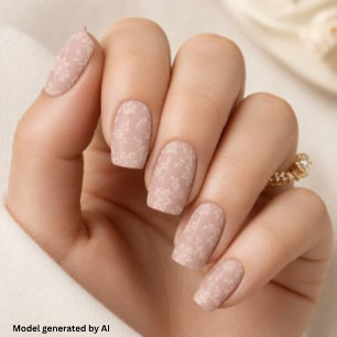 Vintage Dusty Rose Pink Florals Elegant Romantic Minx Nail Art