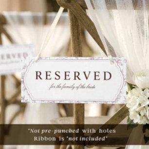 Vintage Dusty Rose Reserved Hanging Chair Sign