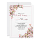 Vintage Dusty Rose Script Floral Bridal Shower