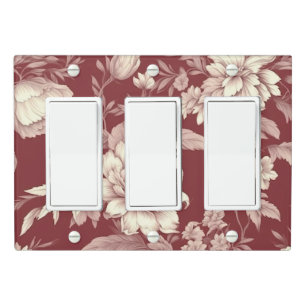 Vintage Dusty Rose Toile Floral Light Switch Cover