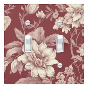Vintage Dusty Rose Toile Floral Light Switch Cover