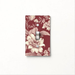 Vintage Dusty Rose Toile Floral Light Switch Cover