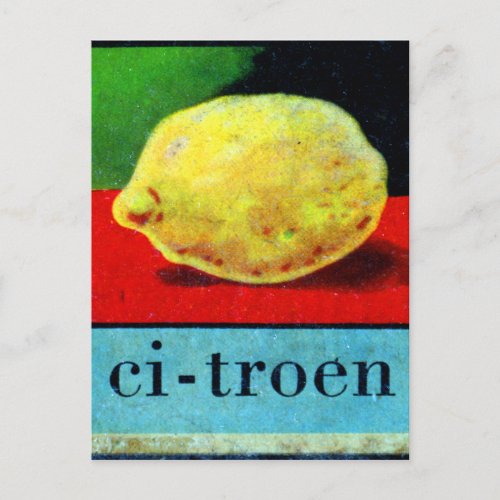 Vintage Dutch Alphabet Ci_troen Lemon Postcard
