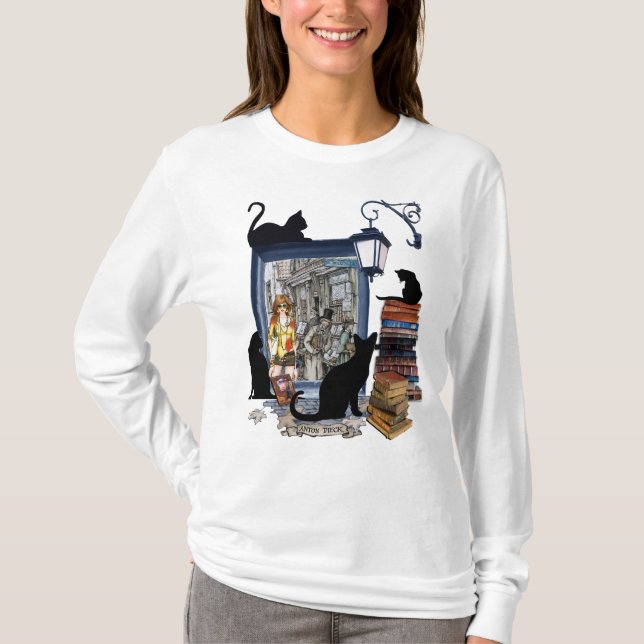 Vintage Dutch Artist & black cats T-Shirt (Front)