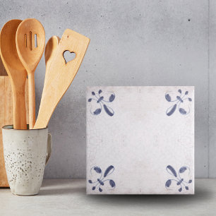 Vintage Dutch Blue corner detail Dutch Delft Tiles