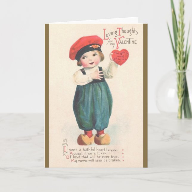 Vintage Dutch Boy Valentine's Day Card (Front)