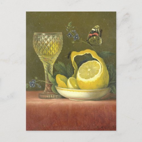 Vintage Dutch Lemon Drink Still Life Postcard