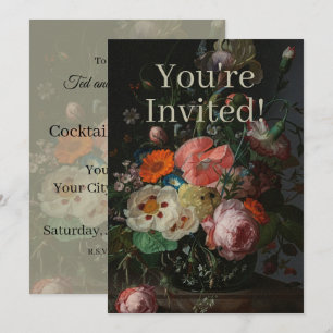 Vintage Dutch Master Still Life Rachel Ruysch Invitation