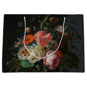 Vintage Dutch Master Still Life Rachel Ruysch Large Gift Bag