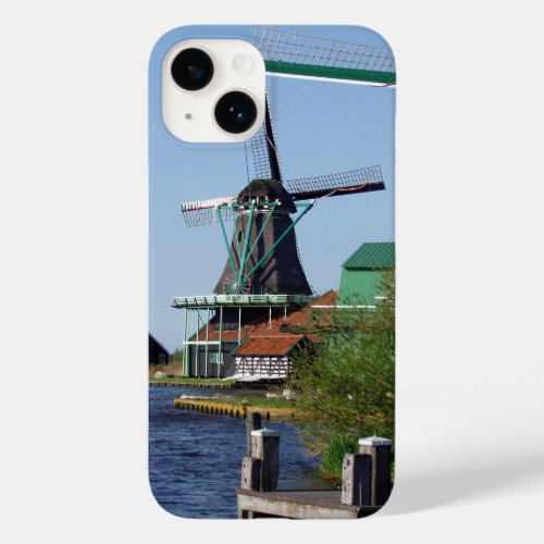 Vintage Dutch Red White Green Windmill Photo Case_Mate iPhone 14 Case