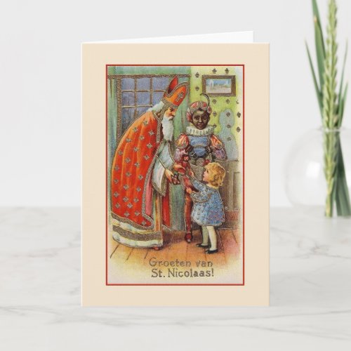 Vintage Dutch St Nicholas Greeting Card