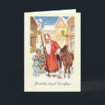 Vintage Dutch St. Nicholas Nicolaas Christmas Card<br><div class="desc">Retro / Vintage Dutch St. Nicolaas greeting card.  St. Nicholas and his donkey visiting children.  Groeten van St. Nicolaas!  Greetings from St. Nicholas!</div>