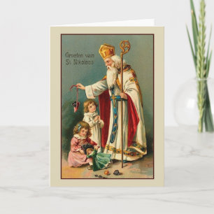 Vintage Dutch St. Nikolaas Christmas Card