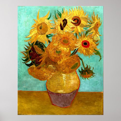 Vintage Dutch Sunflowers by Vincent van Gogh Poster
