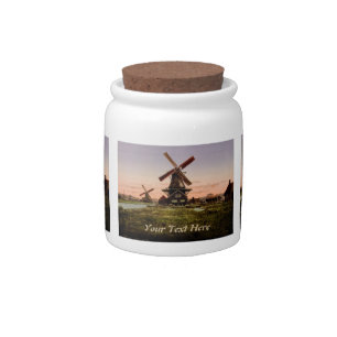 Vintage Dutch Windmills custom candy jar