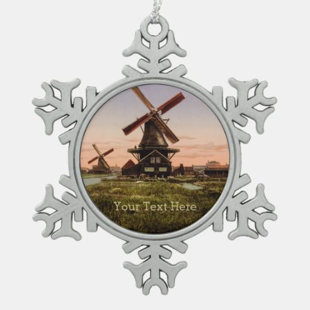 Vintage Dutch Windmills Custom Ornaments