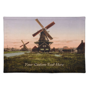 Vintage Dutch Windmills custom placemats