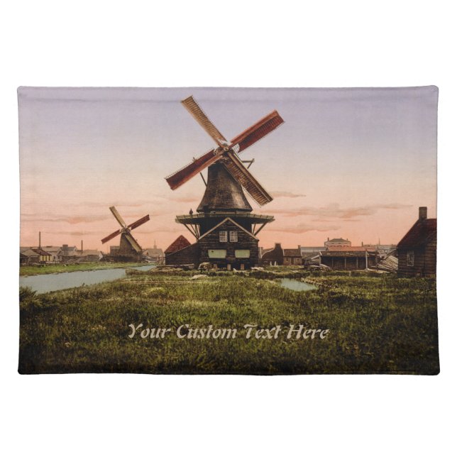 Vintage Dutch Windmills custom placemats (Front)