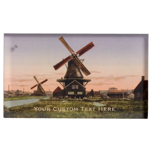 Vintage Dutch Windmills custom table card holder