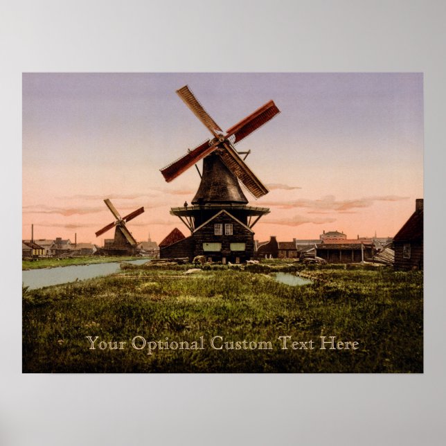 Vintage Dutch Windmills poster (Front)