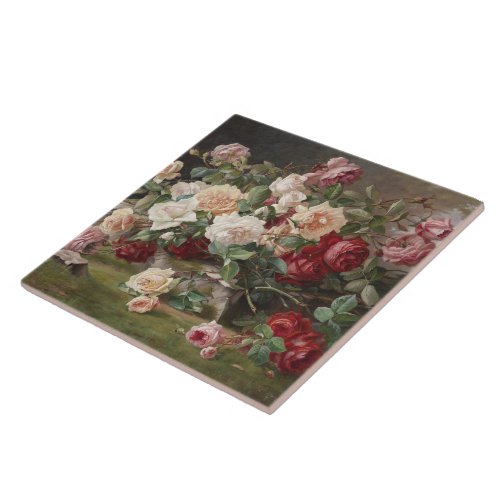 Vintage E Hariel Rose Still Life          Ceramic Tile