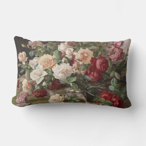 Vintage E Hariel Rose Still Life      Lumbar Pillow