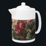 Vintage E. Hariel Rose Still Life        Teapot<br><div class="desc">Decorating this product is a beautiful print called "Rose Still Life" painted in 1900 by E. Hariel - not much is known about the painter.</div>