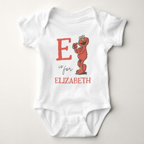 Vintage _ E is for Elmo  Add Your Name Baby Bodysuit