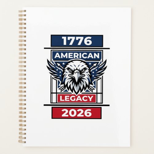 Vintage Eagle 1776 2026 Shirt Patriotic Typography Planner