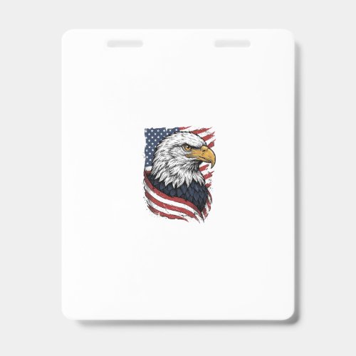 Vintage Eagle American Flag Patriotic Shirt Design Badge