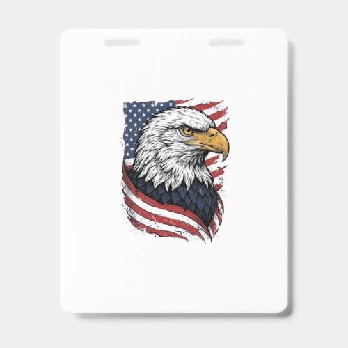 Vintage Eagle American Flag Patriotic Shirt Design Badge
