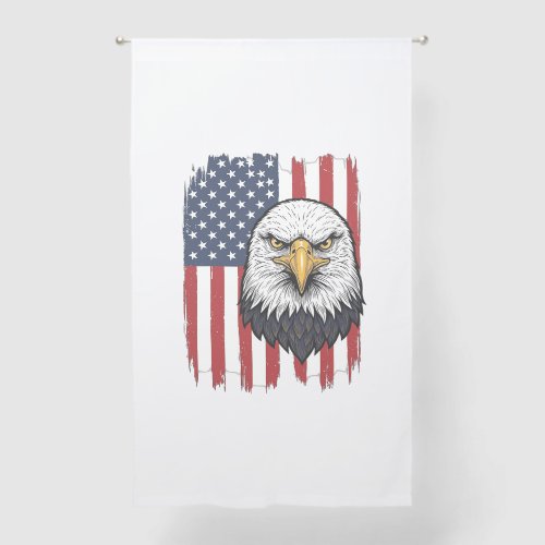 Vintage Eagle American Flag Patriotic Shirt Design Sheer Curtains