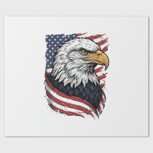 Vintage Eagle American Flag Patriotic Shirt Design Wrapping Paper