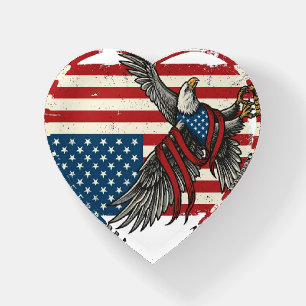 Vintage Eagle Flag Vector Patriotic Shirt Design_1 Paperweight