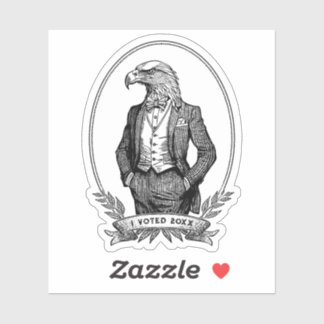 Vintage Eagle I Voted Custom-Cut Vinyl Sticker
