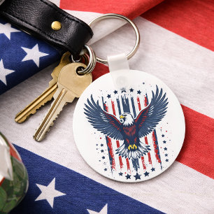 Vintage Eagle Patriotic Keychain