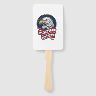 Vintage Eagle Patriotic Ribbon Vector Shirt Design Hand Fan