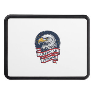 Vintage Eagle Patriotic Ribbon Vector Shirt Design Hitch Cover