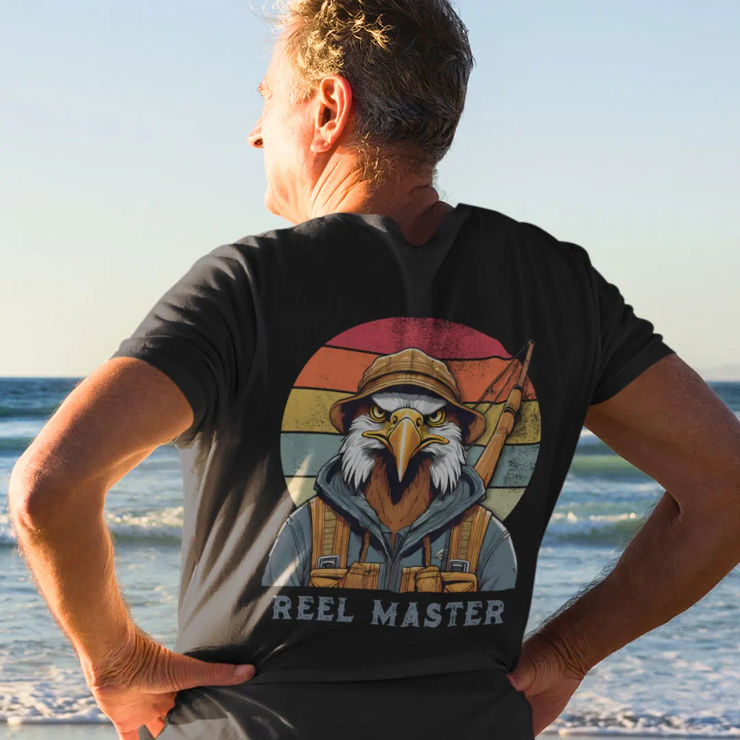 Vintage Eagle Retirement Gifts for Fisherman Dad T-Shirt (Vintage Eagle Retirement Gifts for Fisherman Dad)
