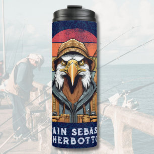 Vintage Eagle Retirement Gifts for Fisherman Dad Thermal Tumbler