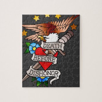 Vintage Eagle Tattoo Jigsaw Puzzle by thatcrazyredhead at Zazzle
