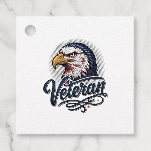 Vintage Eagle Veteran Patriotic Shirt Design_1 Favor Tags