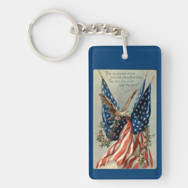 Vintage Eagle With Flags Keychain (Front)