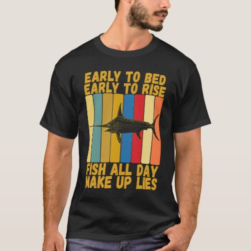 Vintage Early Bed Early Rising Saltwater Fishing T-Shirt