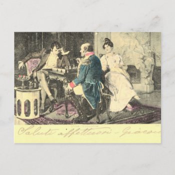 Vintage  Early French Postcard  Napoleon Chess Postcard by windsorarts at Zazzle